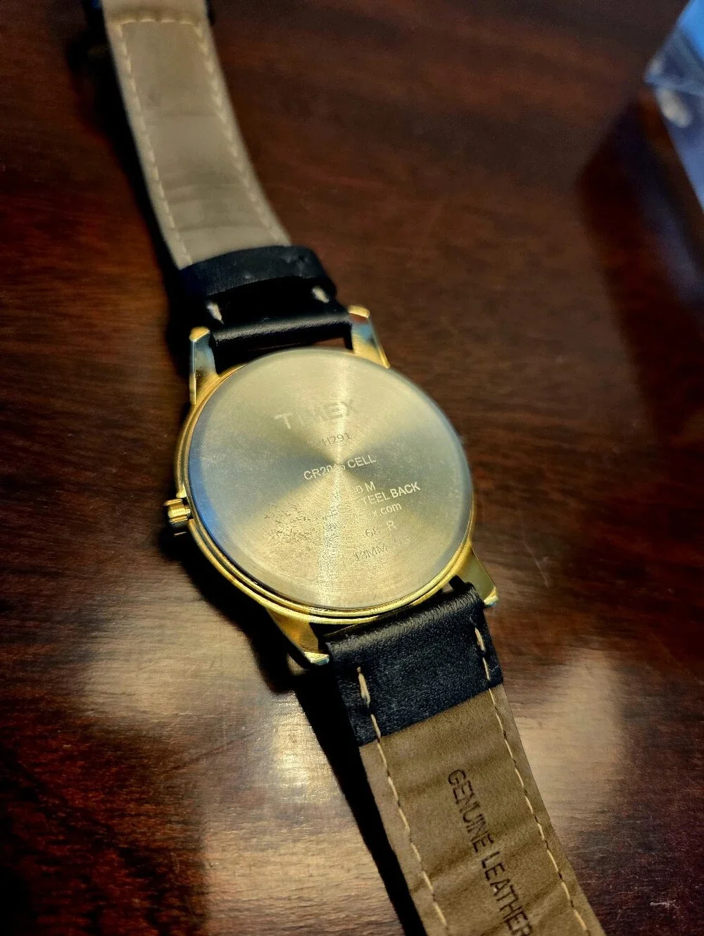Timex INDIGLO WR 30M Classic Black Leather Men's Watch with White Dial